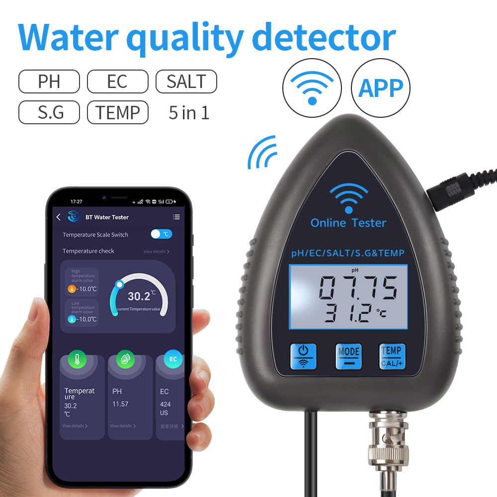 Marine Aquarium Water Analyzer - Tuya WiFi 5 w 1 Miernik