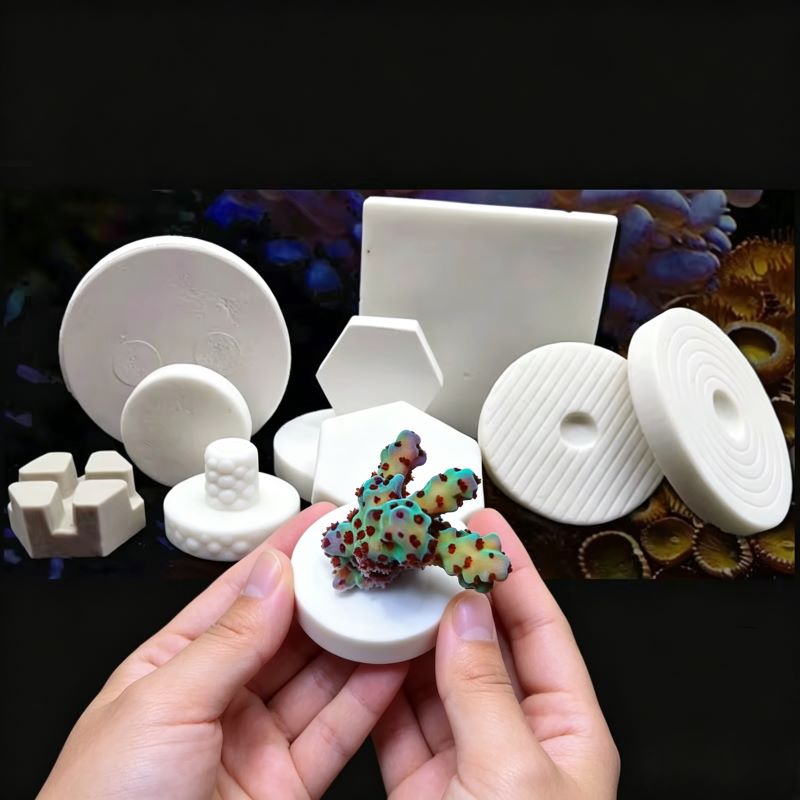 Coral Frag Plug - Podstawki ceramiczne SPS do koralowców, kwadratowe,
