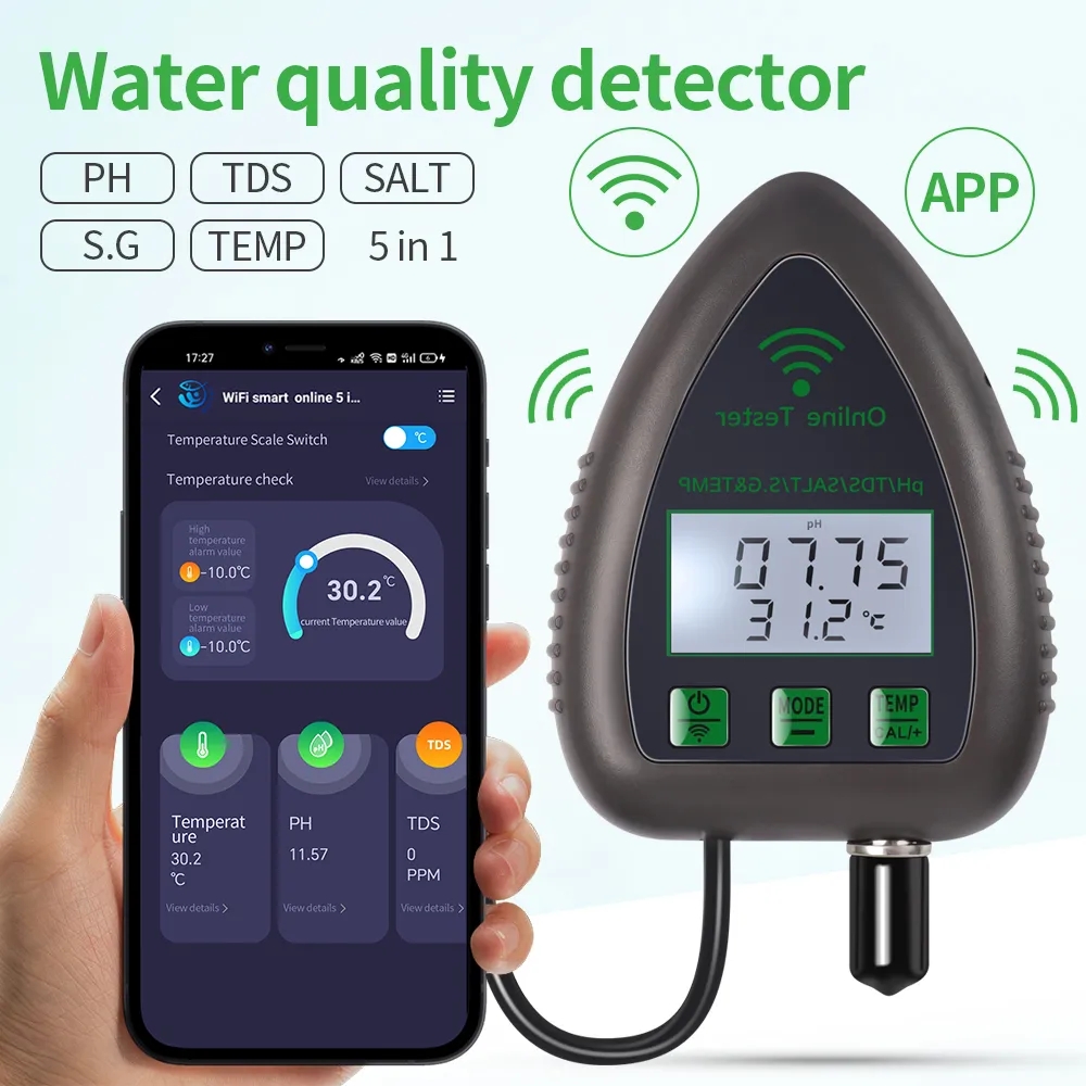 Tuya WiFi 5w1 Tester jakości w – Marine Aquarium Water Analyzer recenzja i cena