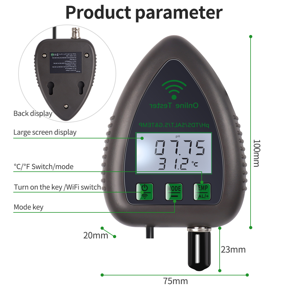 Tuya WiFi 5w1 Tester jakości w – Marine Aquarium Water Analyzer recenzja i cena